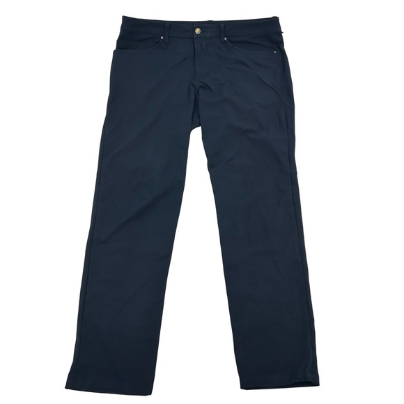 Lululemon ABC Pants Men's 36x32 Navy Blue Flat Front Casual Work Trouser - Picture 1 of 10